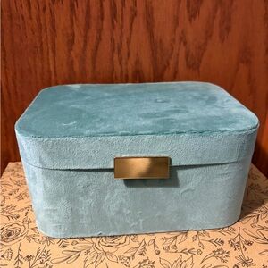 Velvet Jewelry Box with Gold Accent
